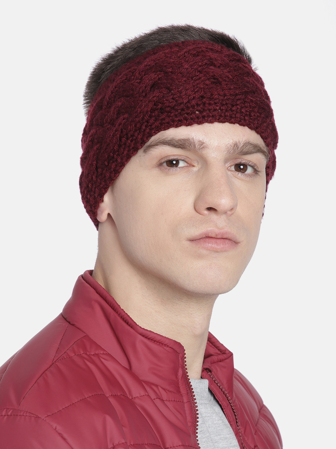 Magic Needles Unisex Burgundy Criss Cross Headband