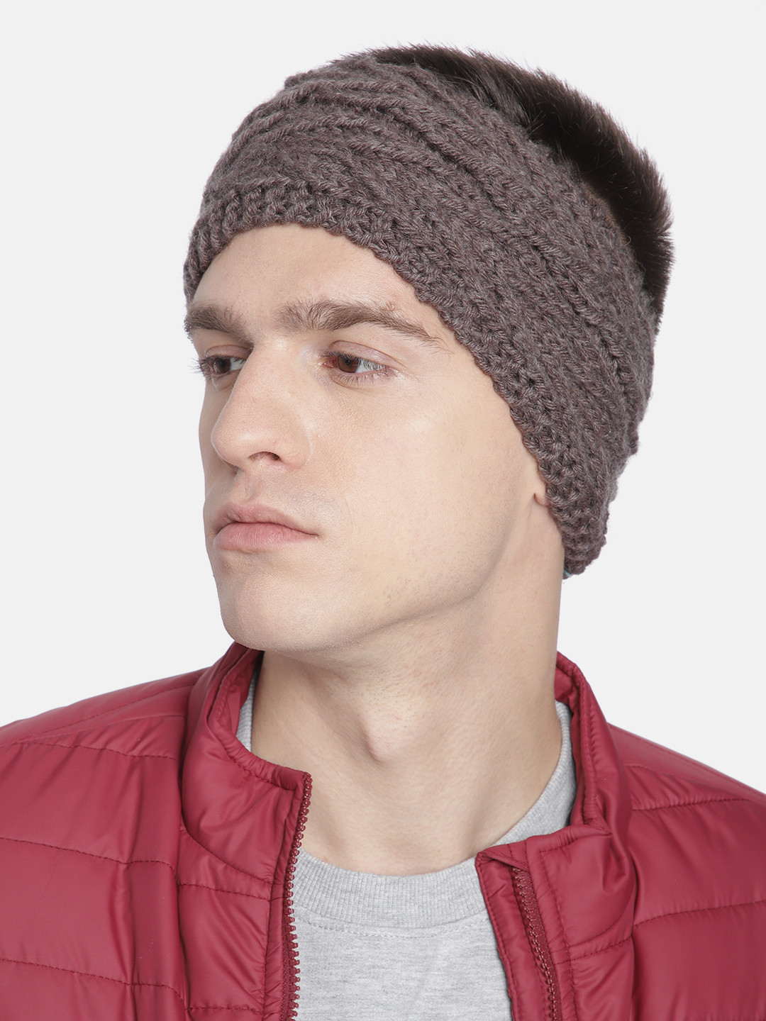 Magic Needles Unisex Brown V-Stitch Headband