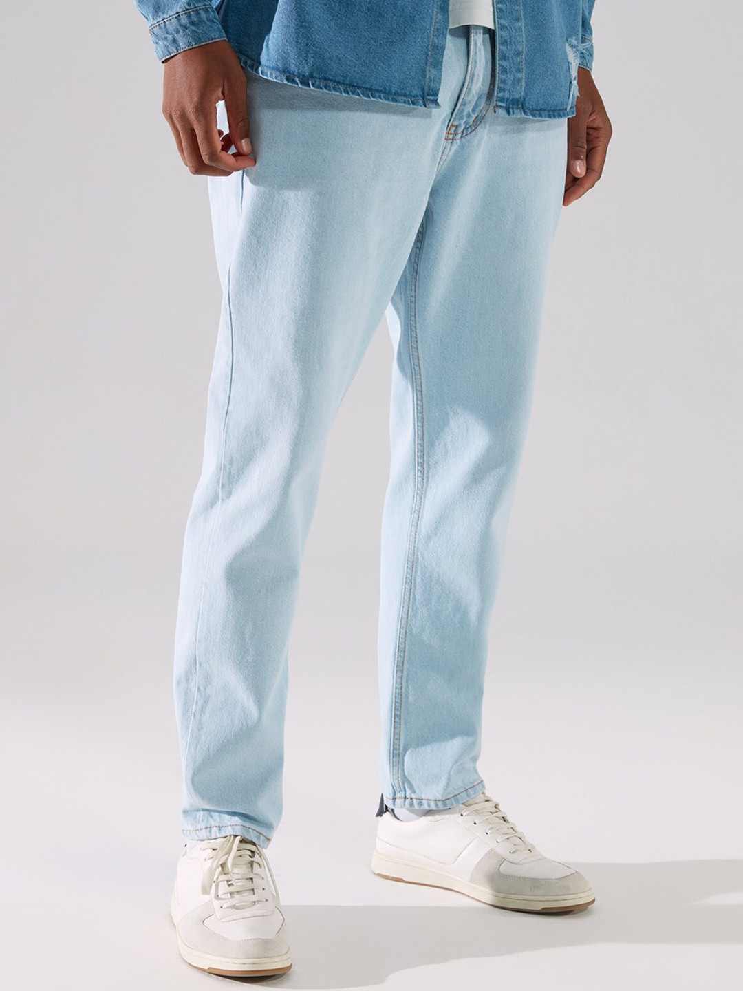 Trendyol Men Blue Low Distress Heavy Fade Jeans