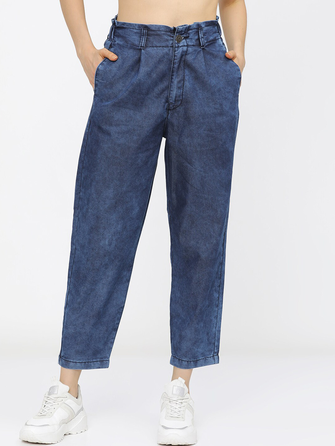 Tokyo Talkies Women Blue Stretchable Mom Fit Jeans