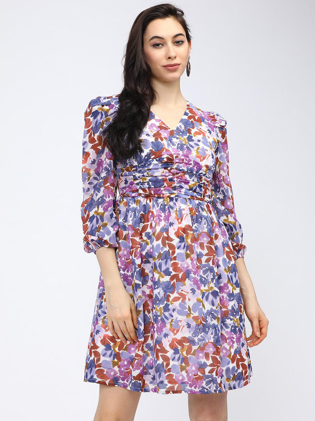 Tokyo Talkies Purple Floral Dress