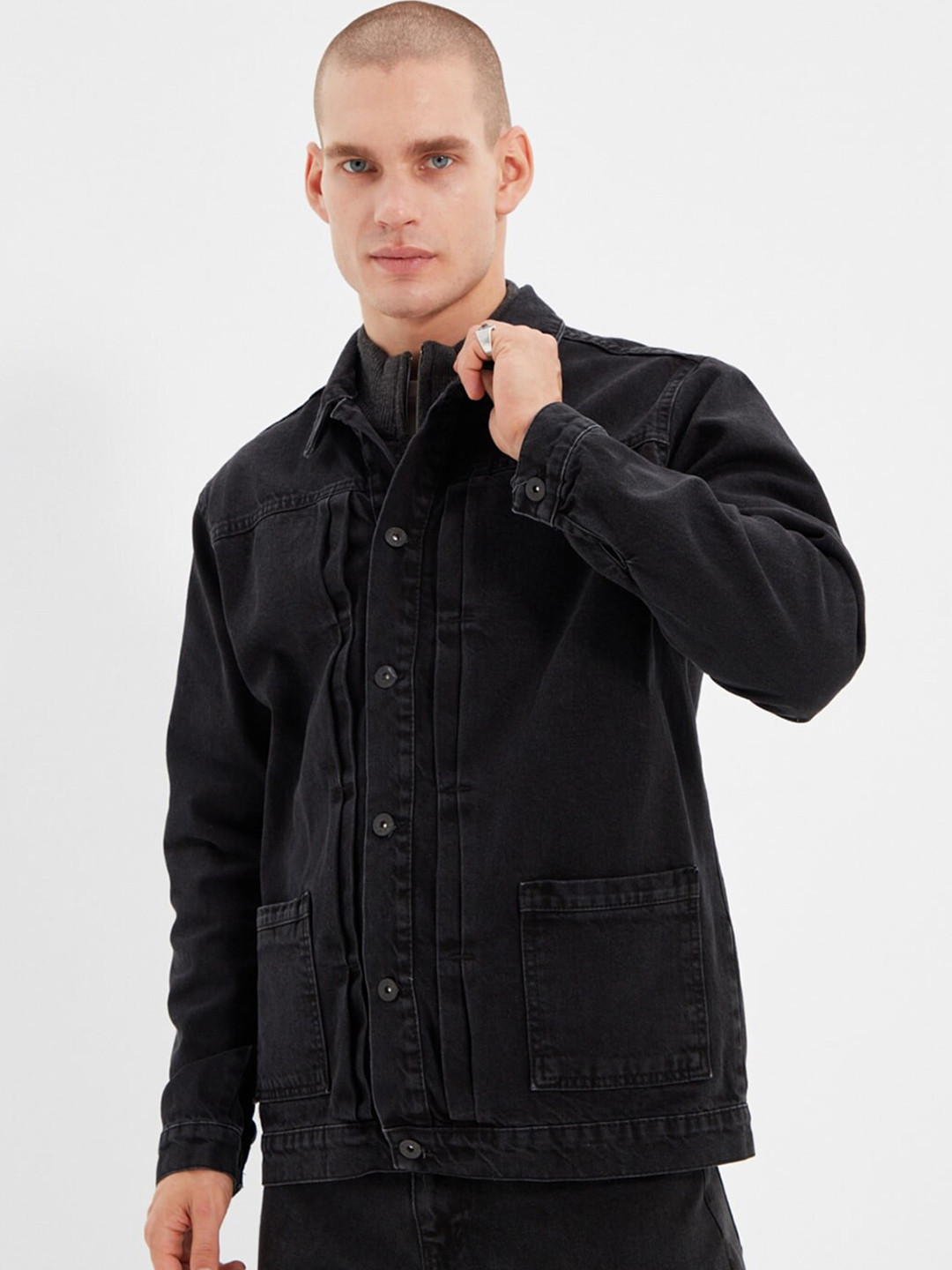 Trendyol Men Grey Denim Jacket