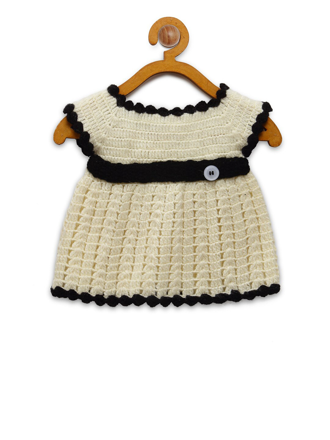 CHUTPUT Cream-Coloured Pure Wool A-Line Dress with Poncho