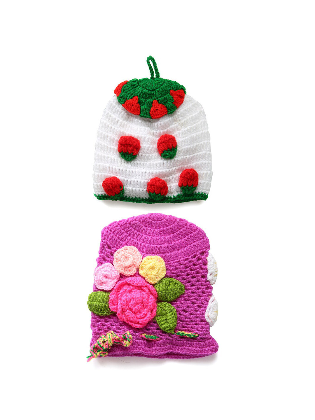 CHUTPUT Unisex Kids Violet & White Beanie