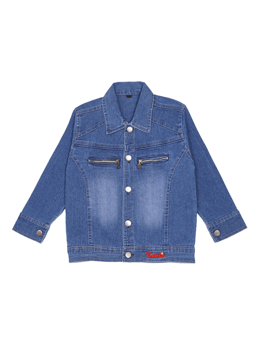 CREMLIN CLOTHING Boys Blue Washed Denim Jacket