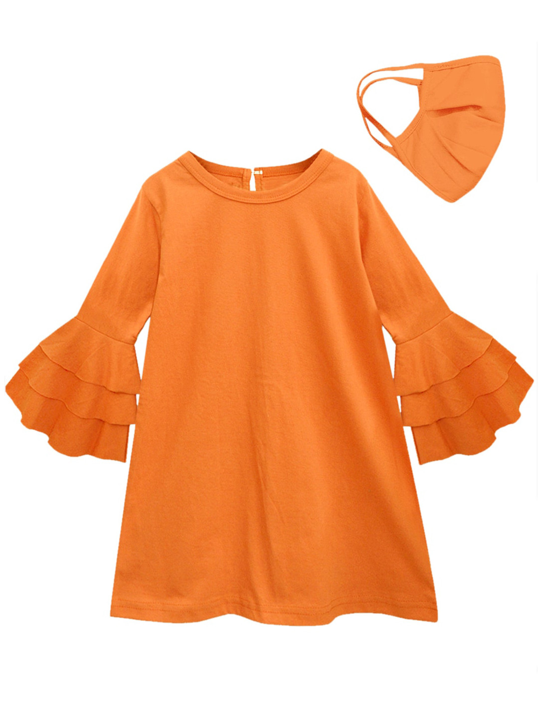 A T U N Orange A-Line Dress