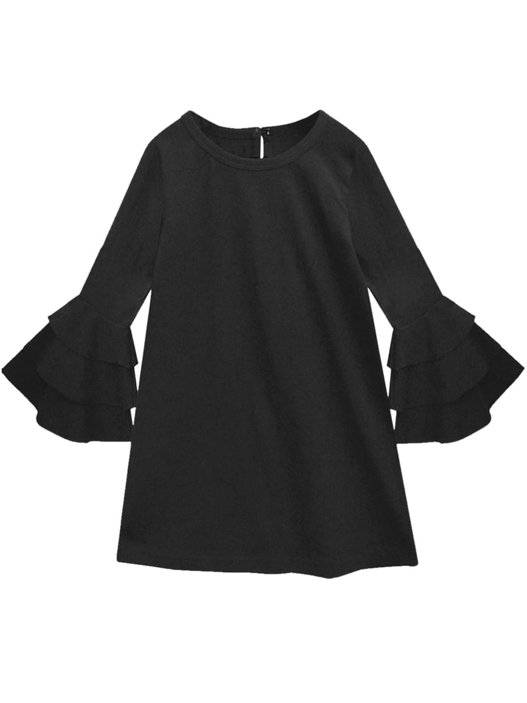 A T U N Black A-Line Dress