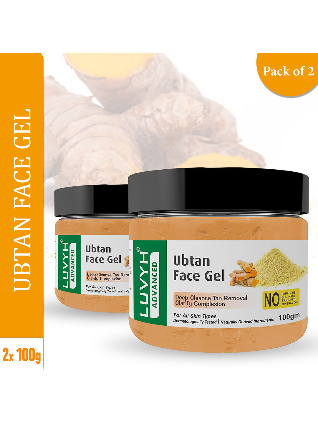 LUVYH Set of 2 Ubtan Face Gel 200 g
