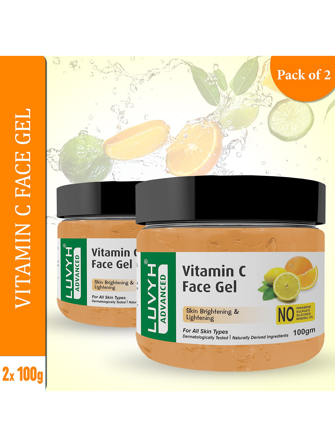 LUVYH Pack of 2 Vitamin C Face Gel - 200gms