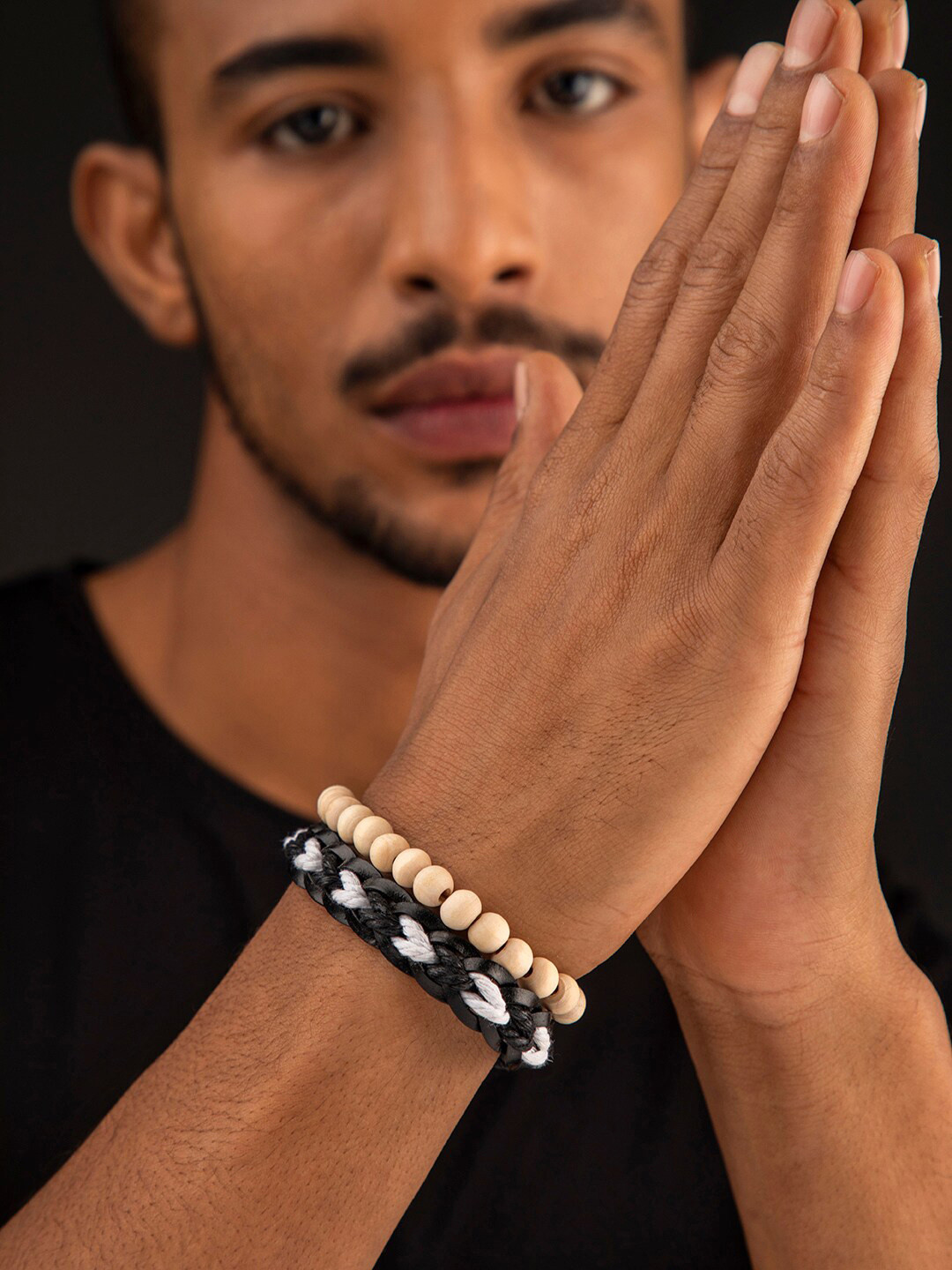 The Roadster Lifestyle Co Men Set of 2 White Bracelets