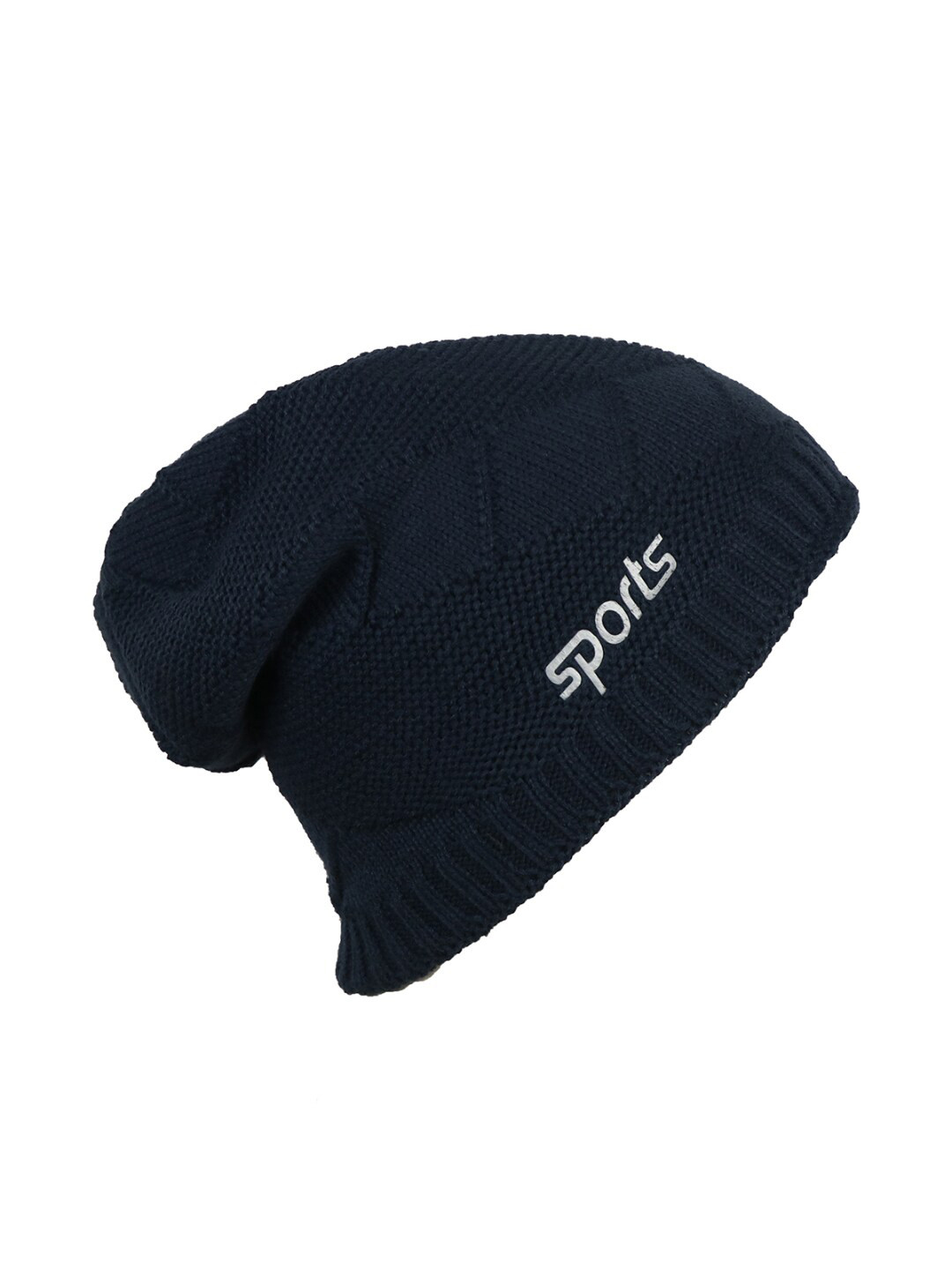 iSWEVEN Unisex Navy Blue Wool Beanie