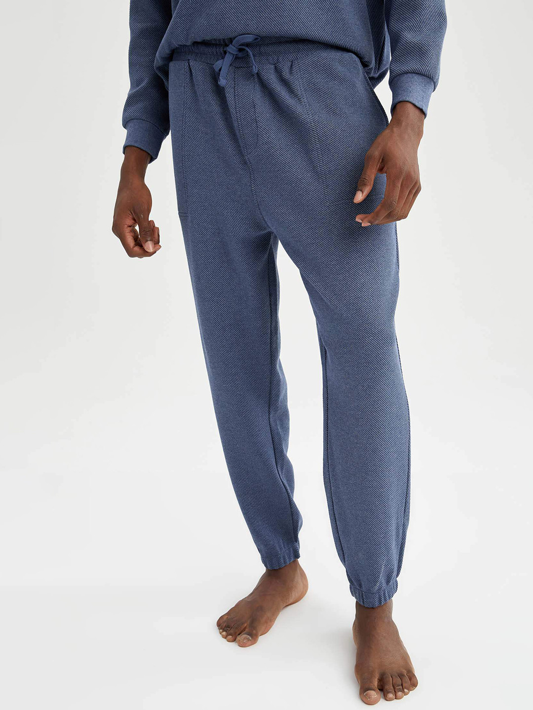 DeFacto Men Blue Solid Lounge Joggers