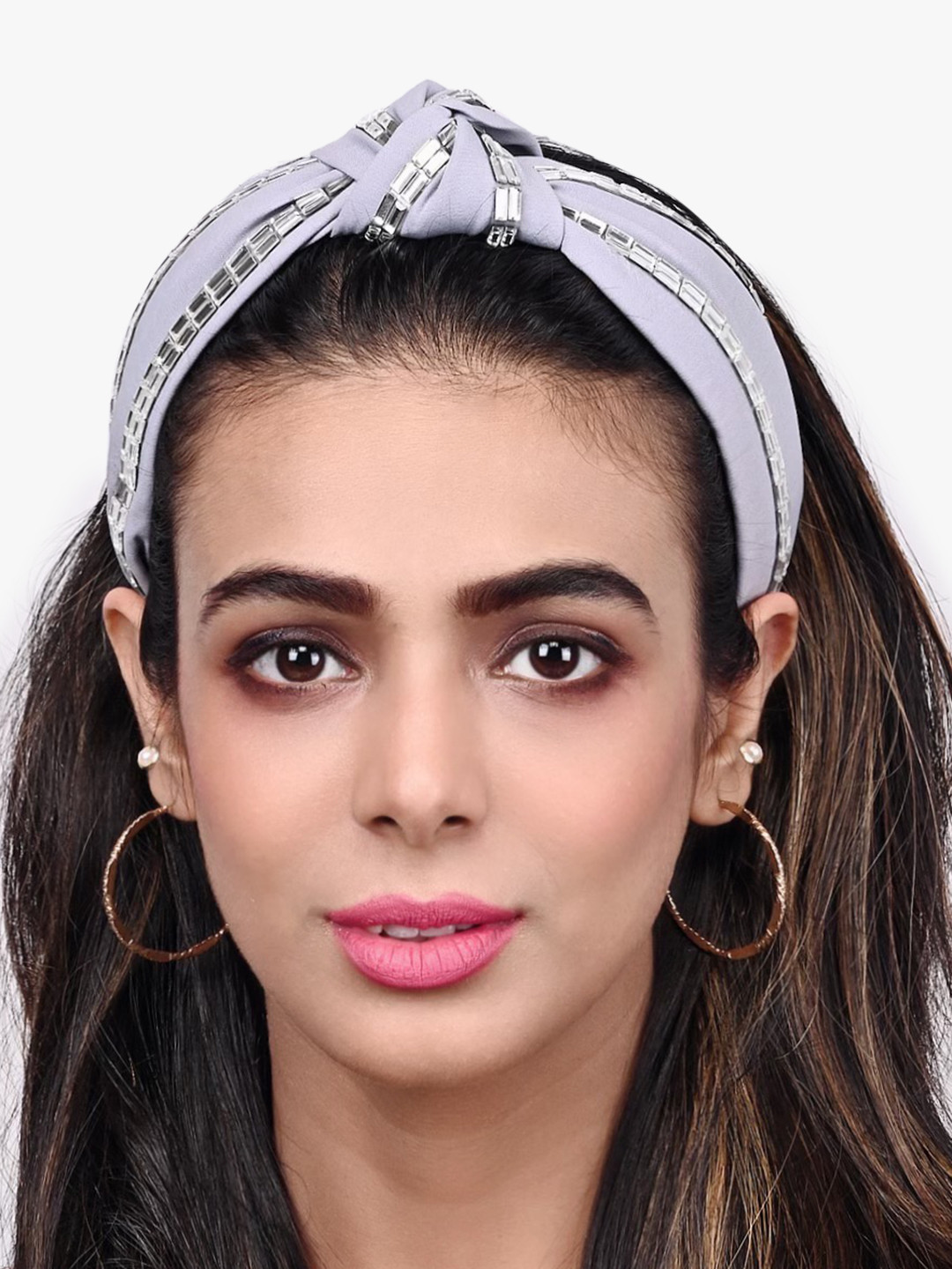 BuckleUp Women Grey & Silver-Toned Hairband
