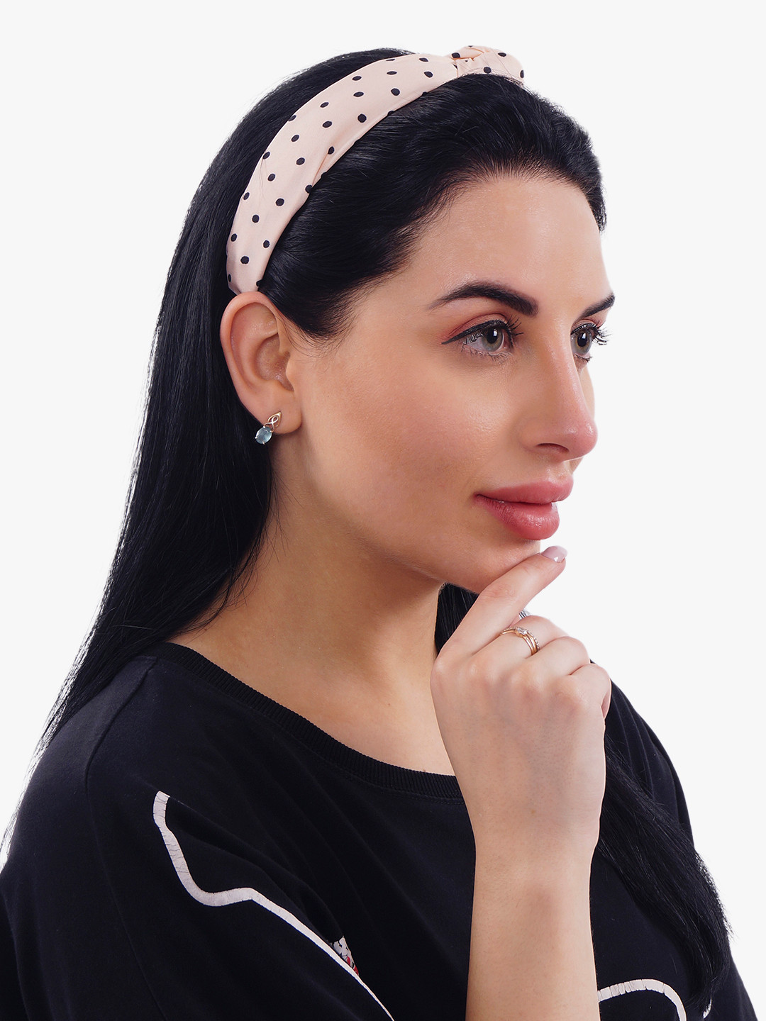 BuckleUp Women Beige & Black Hairband
