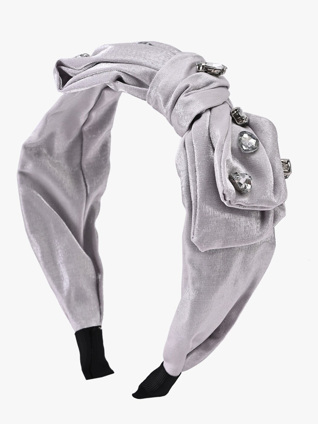 BuckleUp Women Grey Beaded Hairband