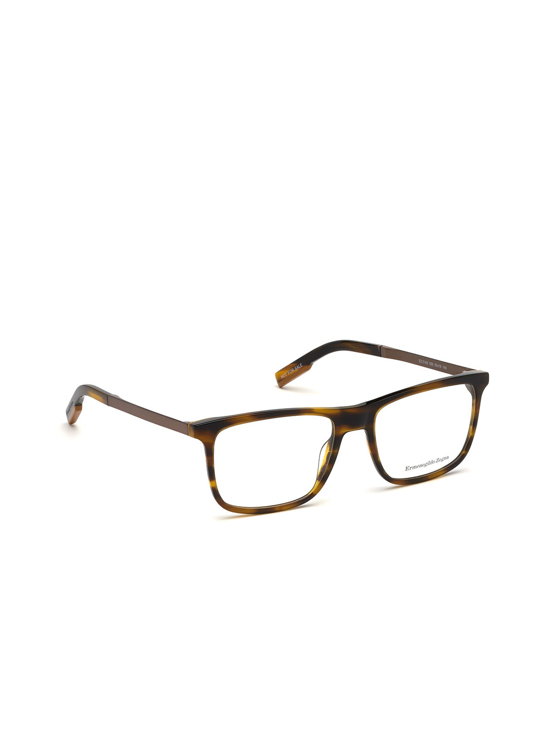 Ermenegildo Zegna Men Transparent & Brown Square Frames EZ5142 55 055