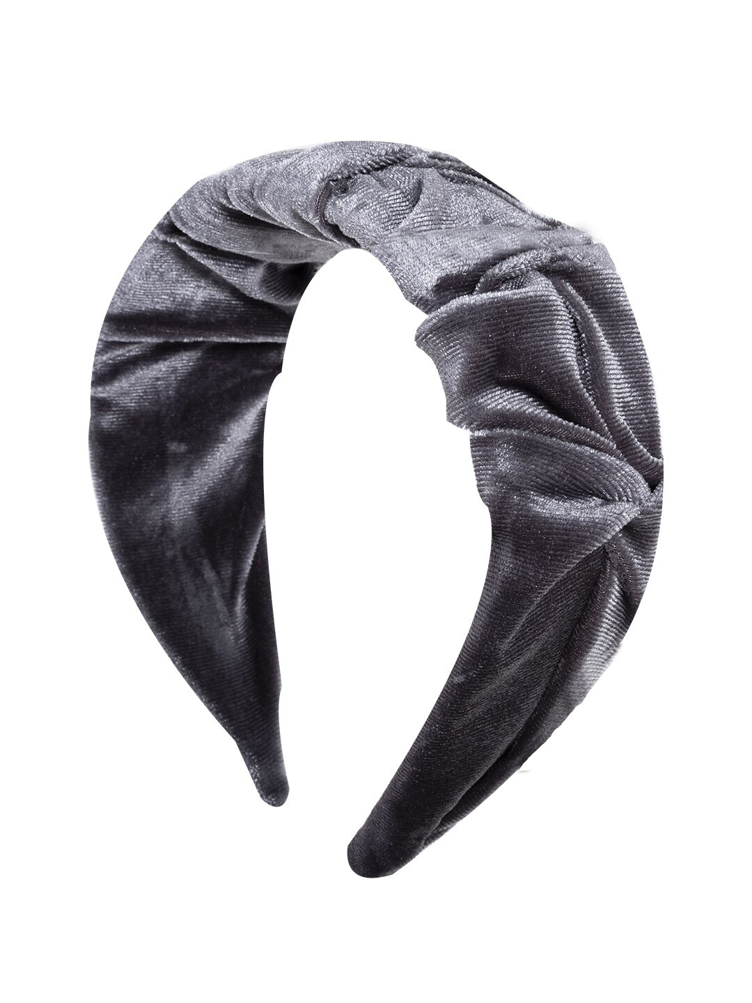BuckleUp Women Grey Embellished Crinkle Detail Hairband