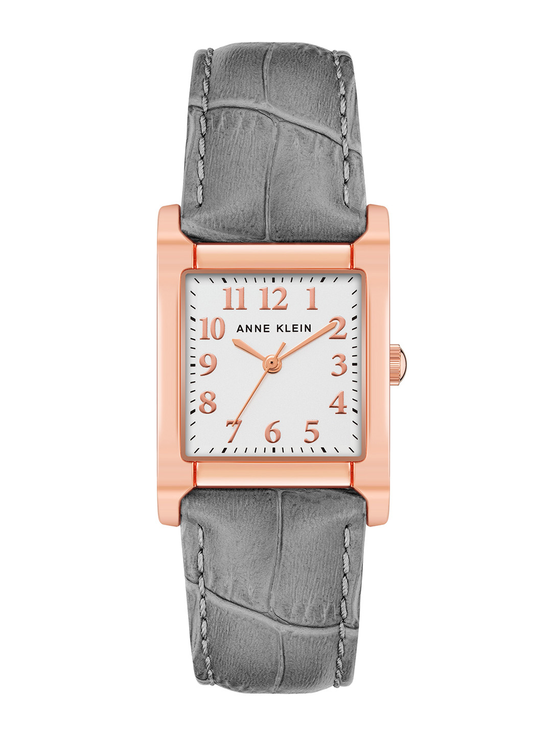 ANNE KLEIN Women Grey Dial Leather Textured Straps Analogue Watch AK3888RGGY