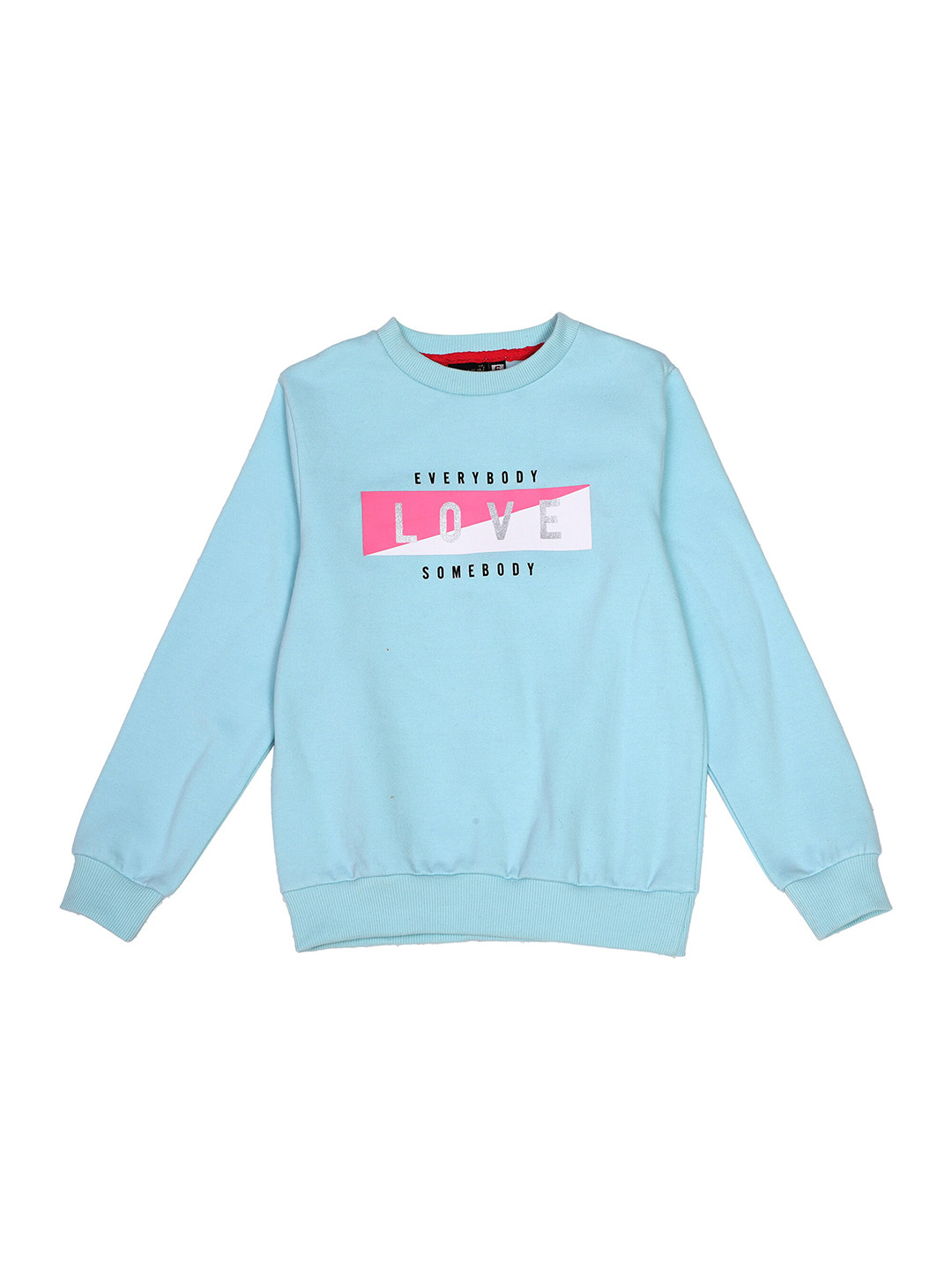 CREMLIN CLOTHING Girls Blue Printed Round Neck Sweatshirt