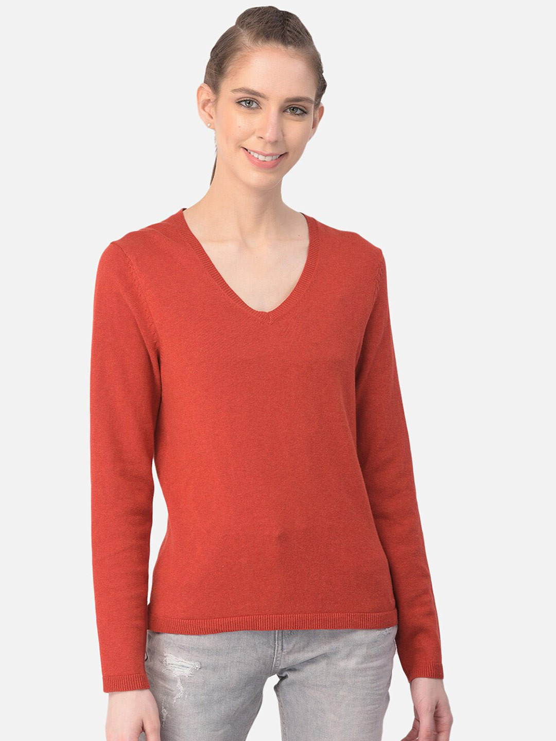 Woods Women Orange Pullover