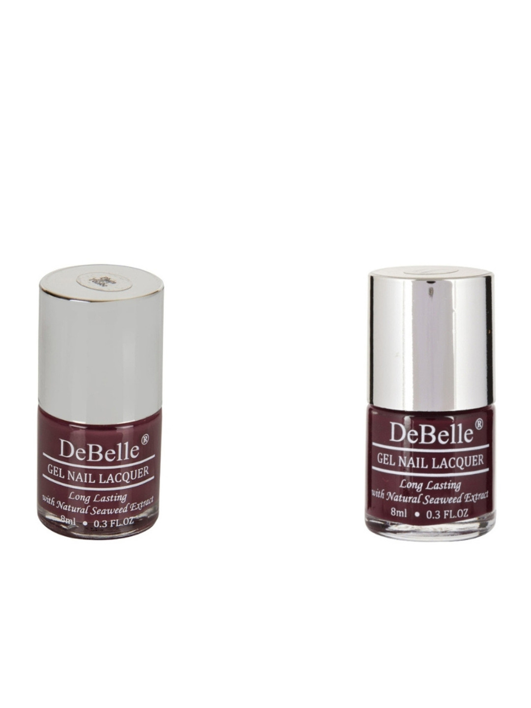 DeBelle Set of 2 Gel Nail Polish - Plum Toffee & Glamorous Garnet - 8ml Each