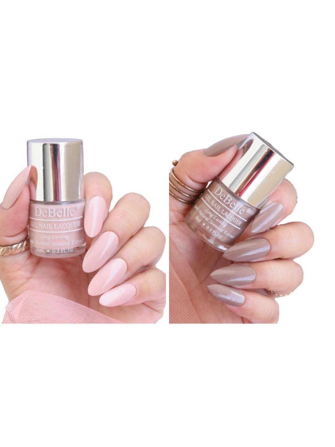DeBelle Combo Set of 2 Fleur De Pearl Gel Nail Polish - Peony Blossom & Coco Bean - 16ml