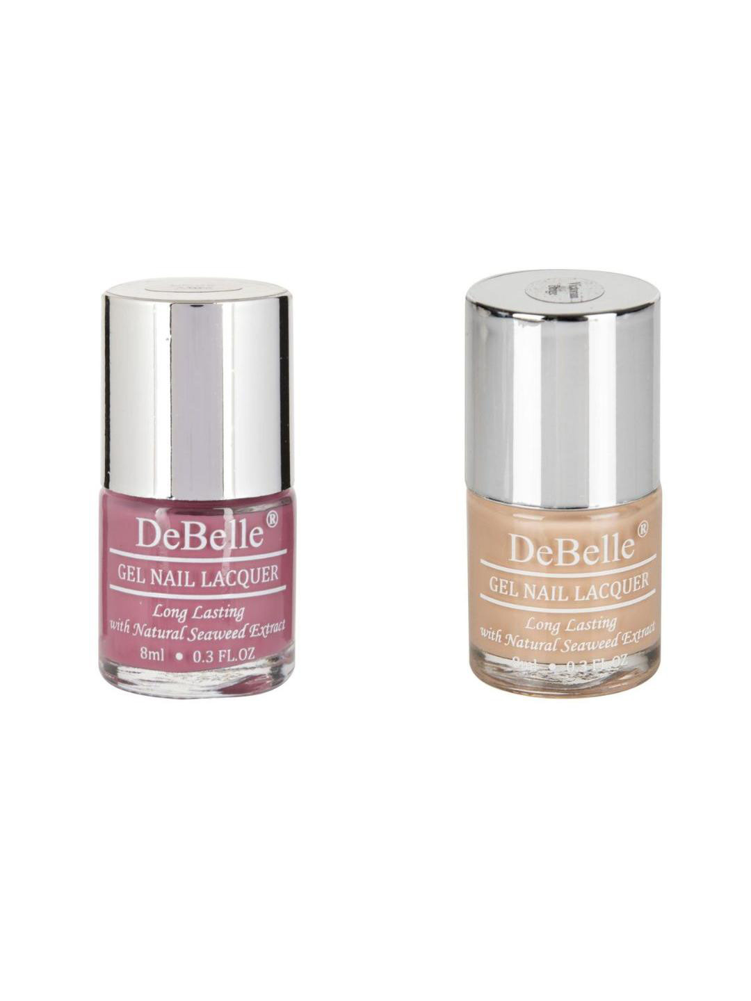 DeBelle Set Of 2 Gel Nail Polish - Majestique Mauve & Victorian Beige - 8ml Each