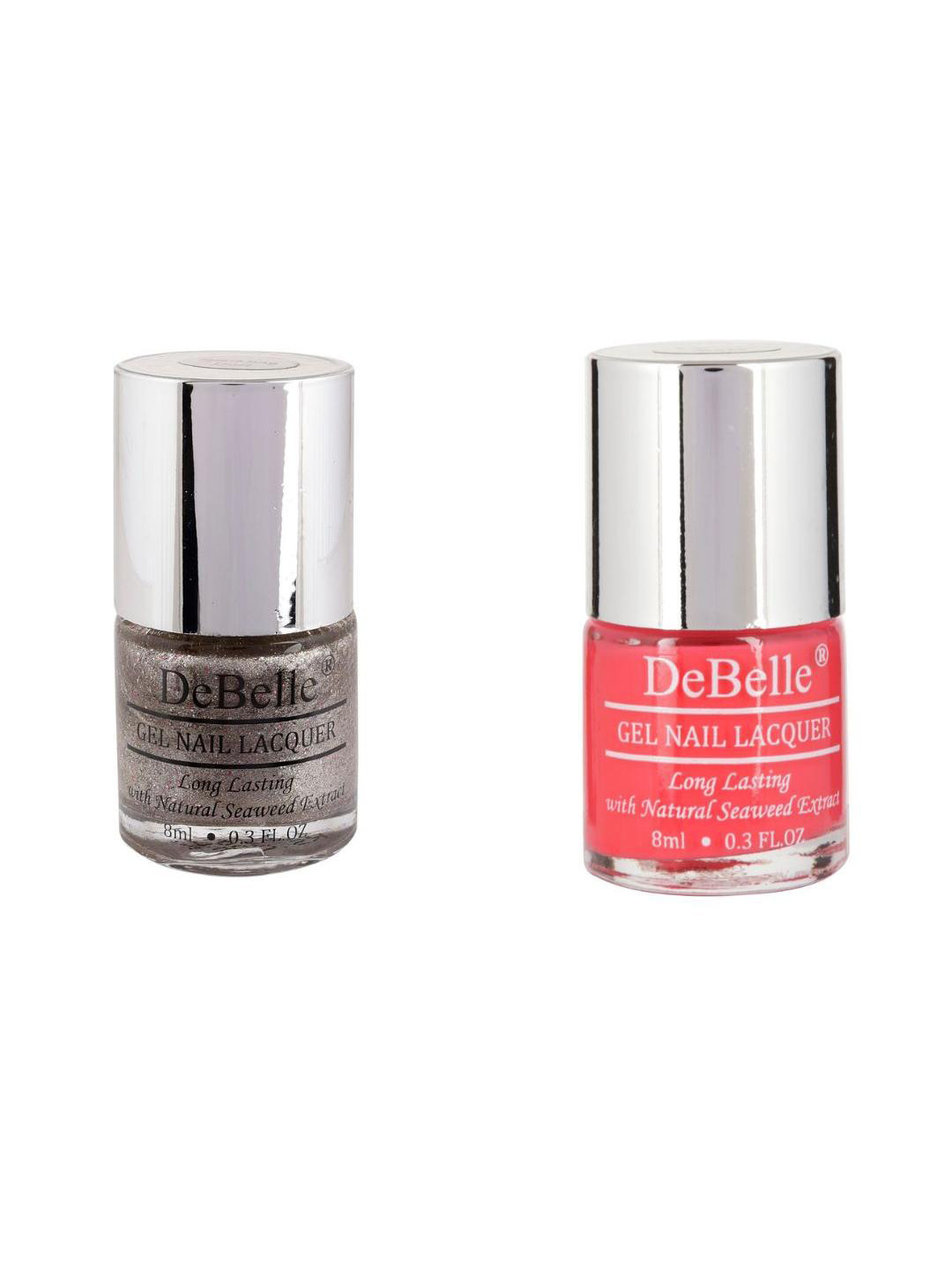 DeBelle Set of 2 Nail Polish - Sparkling Dust & Fuschia Rose - 8ml Each