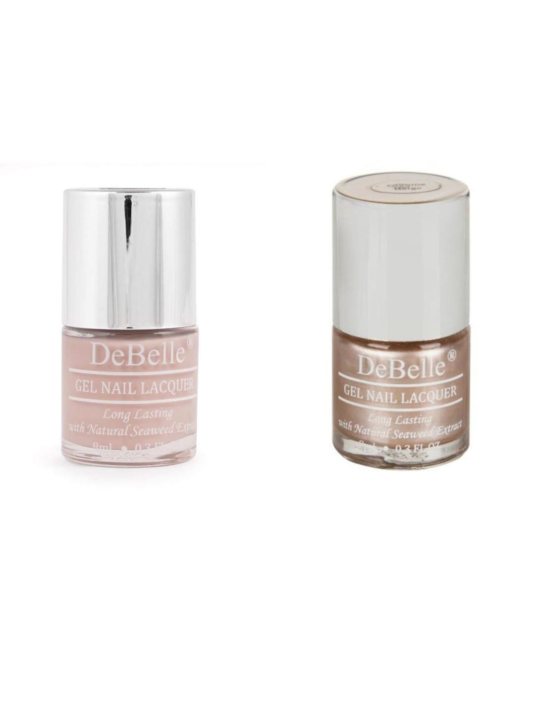 DeBelle Set Of 2 Nail Lacquer - Peony Blossom & Chrome Beige - 8ml Each
