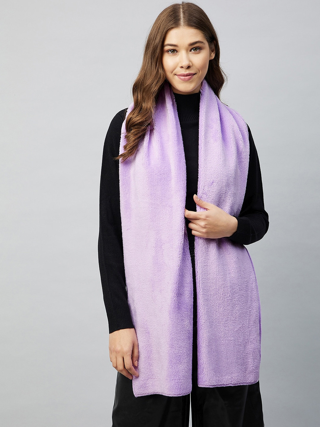 Athena Women Lavender Solid Muffler