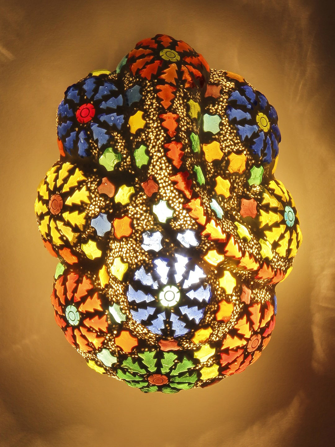 Devansh Multi-colored Ganesh Ji Glass Wall mounted Lamp