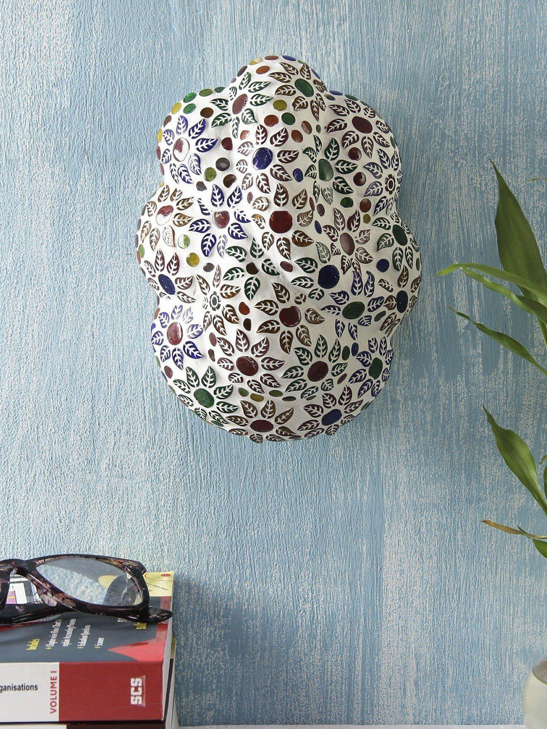 Devansh Grey Ganesh Glass Wal Mounted Lamp