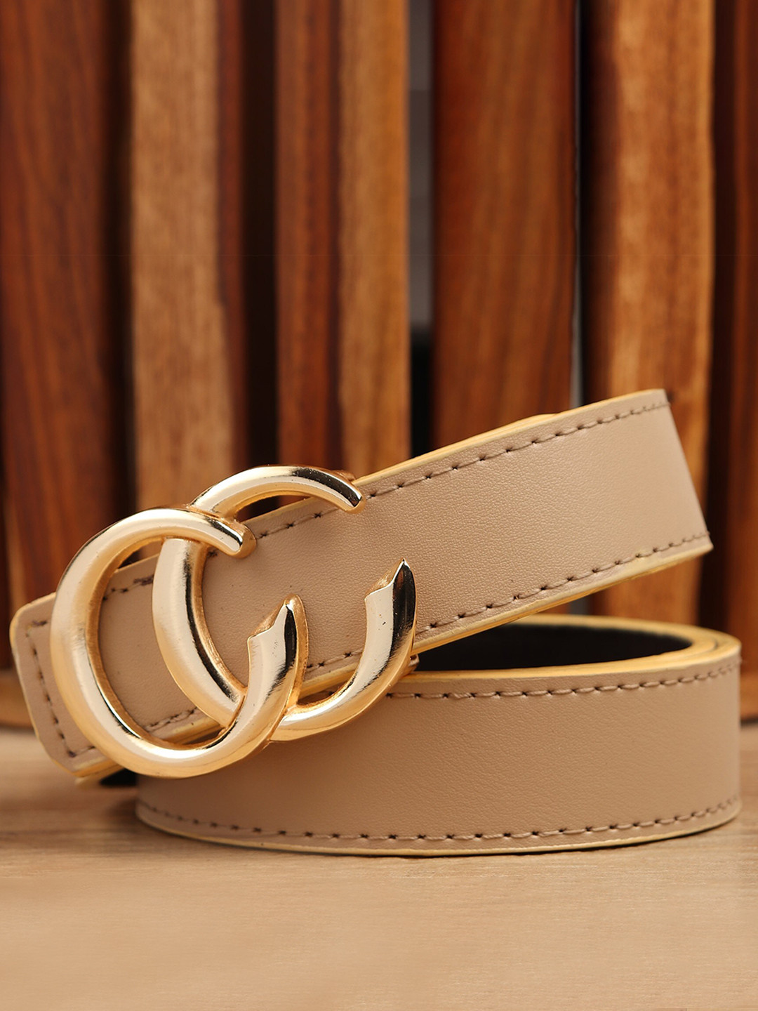 Kastner Woman Beige Artificial Leather Formal Belt