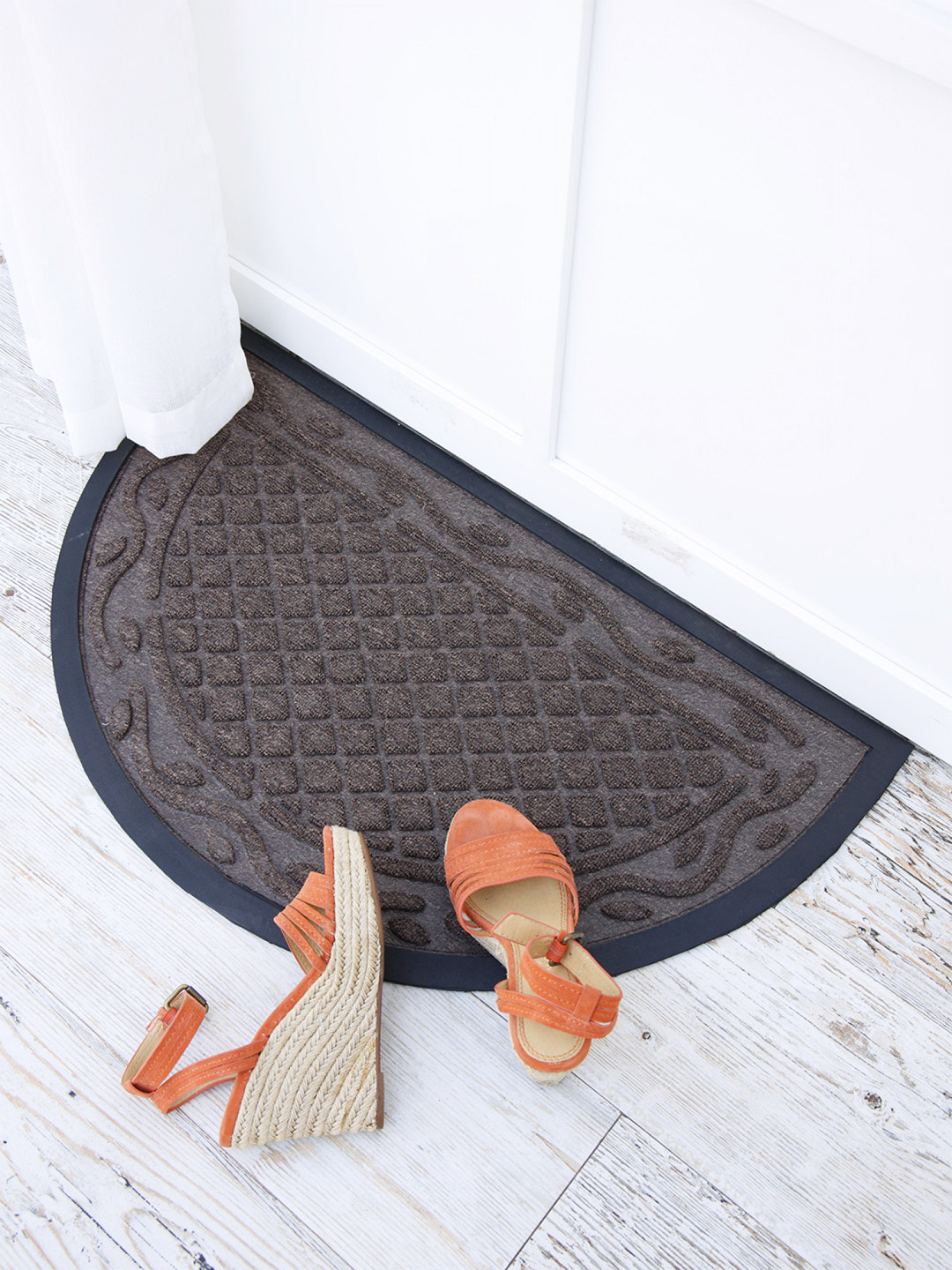 Ariana Brown & Black Textured Anti Skid Doormat