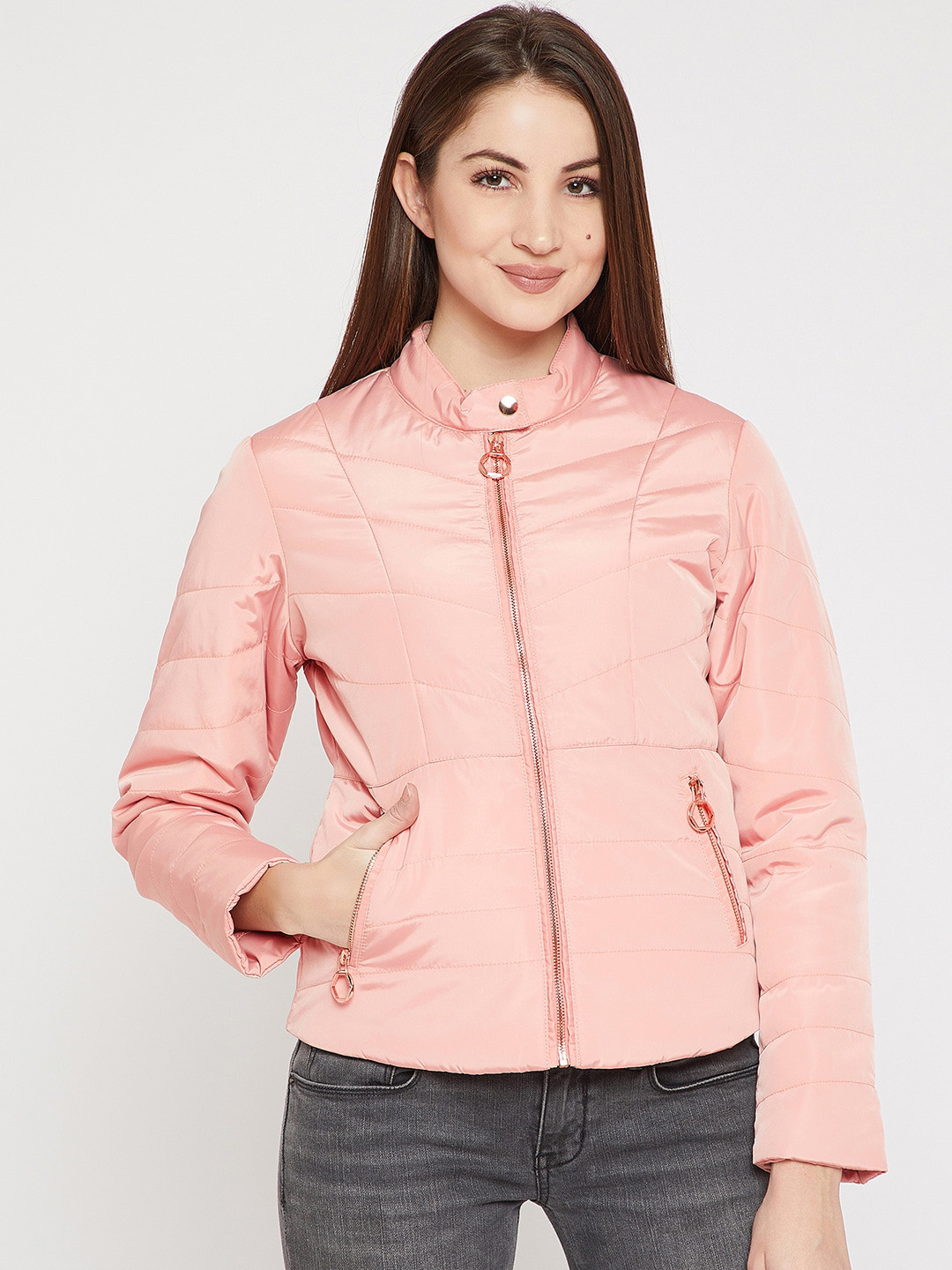 Marie Claire Women Peach-Coloured Padded Jacket