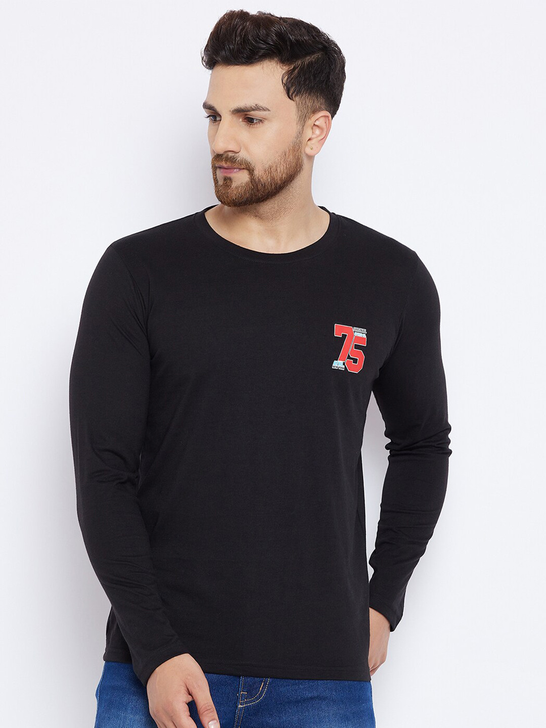 THE MILLION CLUB Men Black & Red Typography Printed T-shirt