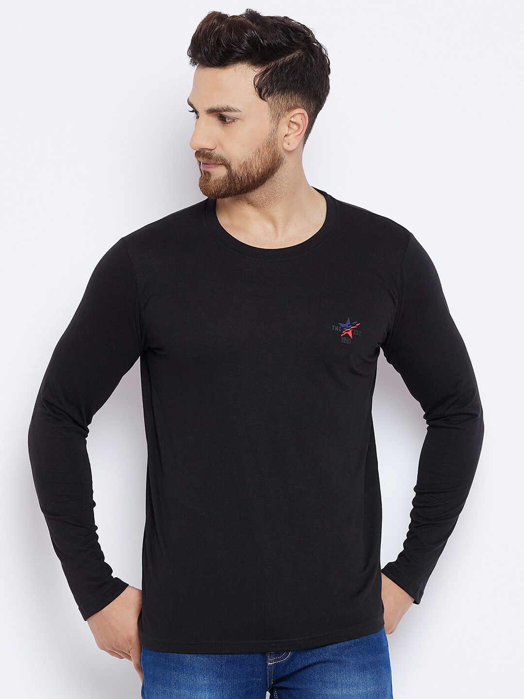 THE MILLION CLUB Men Black Solid T-shirt