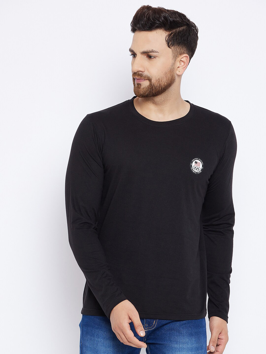 THE MILLION CLUB Men Black Solid T-shirt