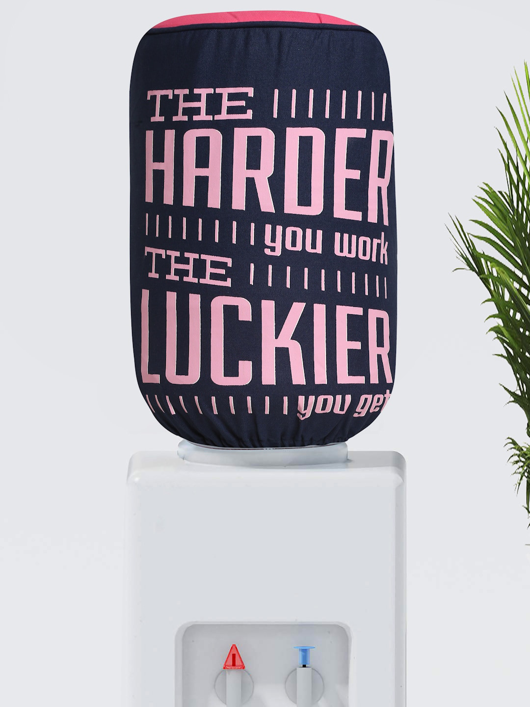 SWAYAM Navy Blue & Pink Digital Printed Cotton Water Dispenser Cover