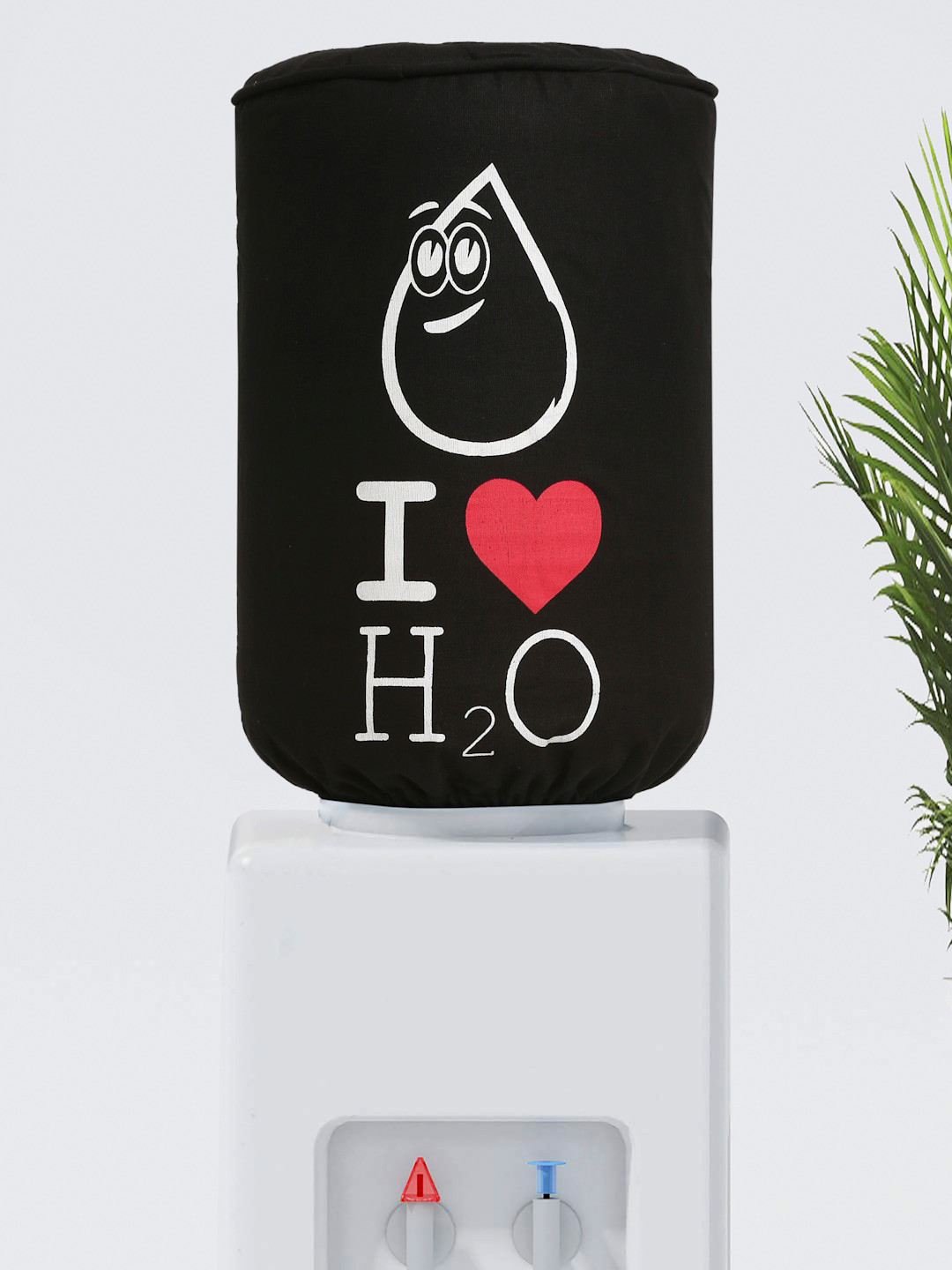 SWAYAM Black & White Digital Printed Cotton Water Dispenser Cover
