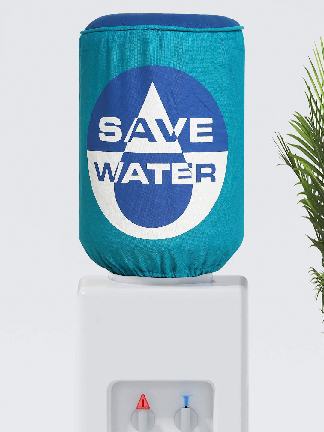 SWAYAM Blue & White Printed Cotton Water Dispenser Cover