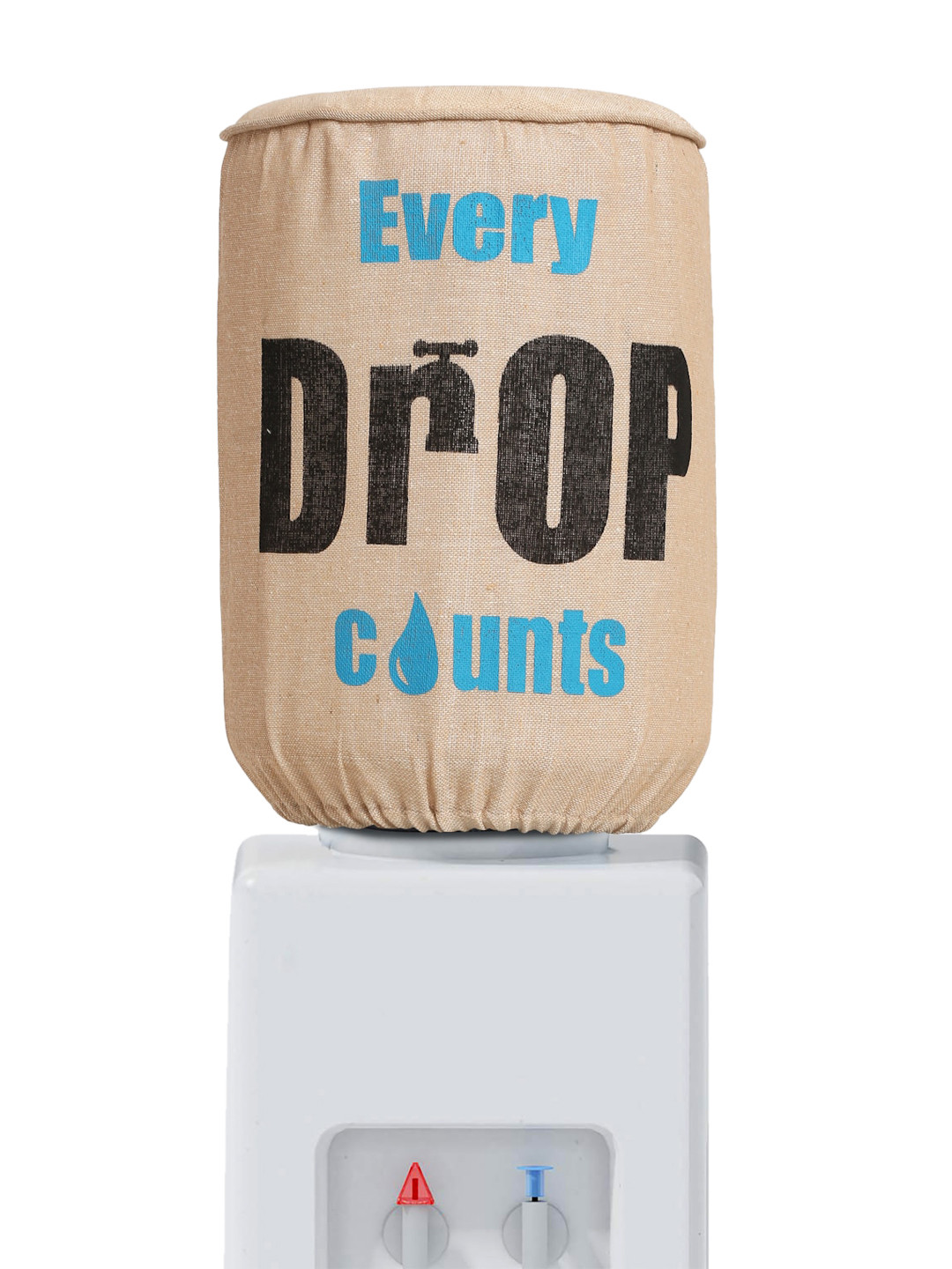 SWAYAM Beige & Black Printed Cotton Water Dispenser Cover