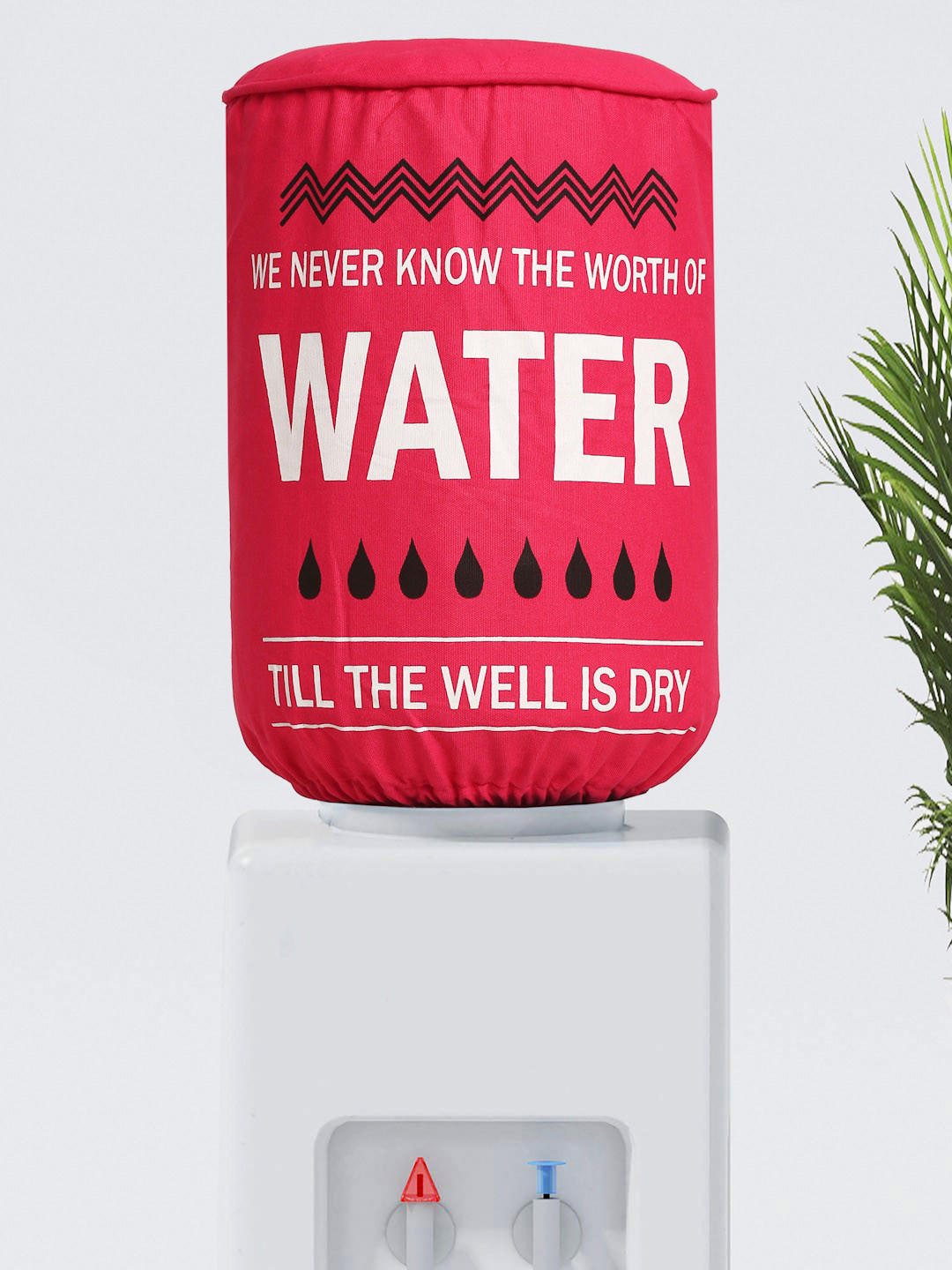 SWAYAM Pink & White Digitally Printed Water Dispenser Bottle Cover