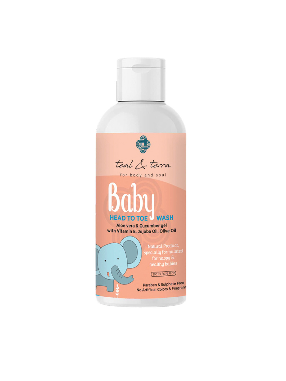 teal & terra Aloe Vera & Cucumber Gel Baby Head To Toe Wash 200ml