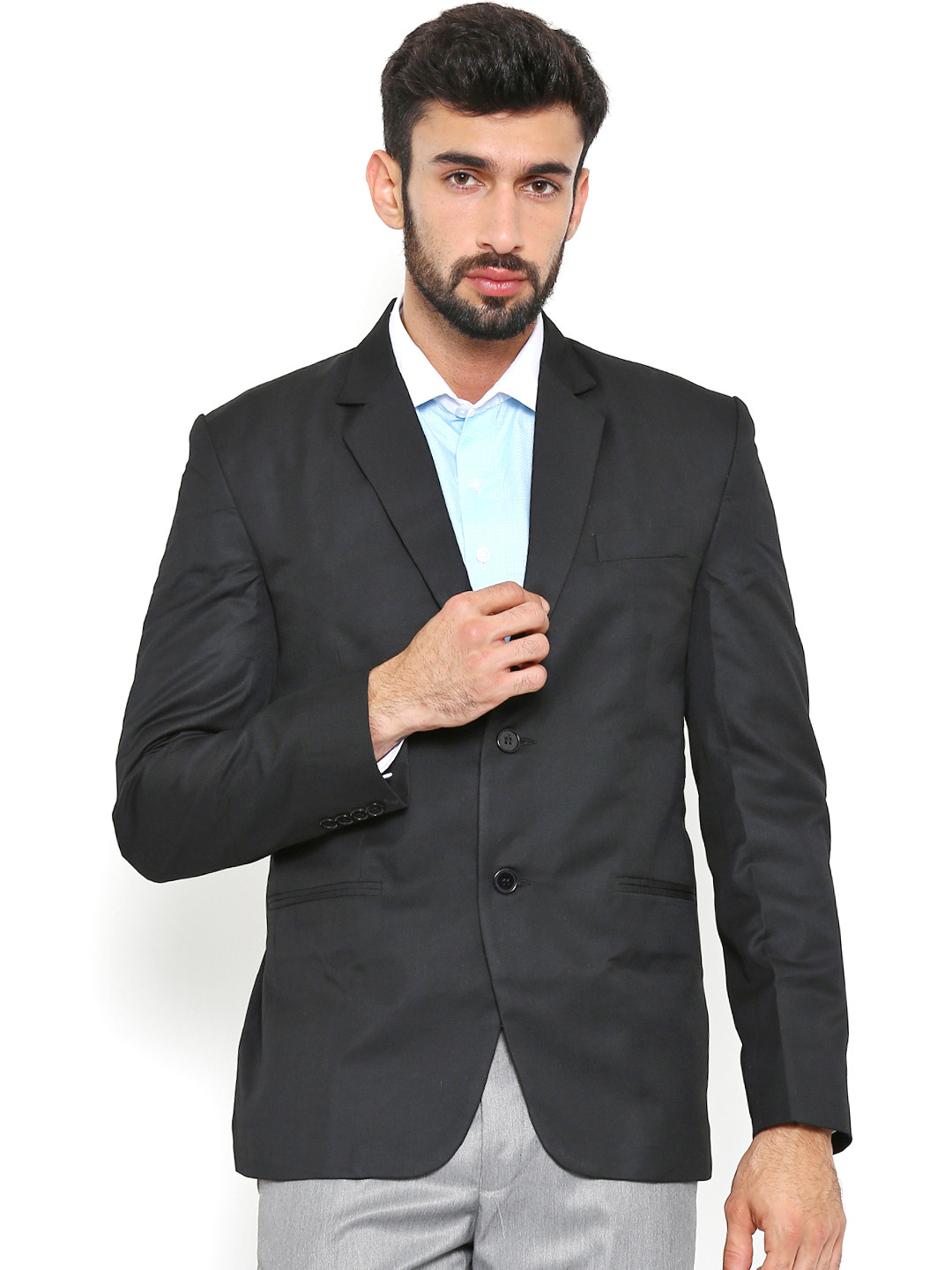 Shaftesbury London Black Regular Fit Single-Breasted Smart Casual Blazer