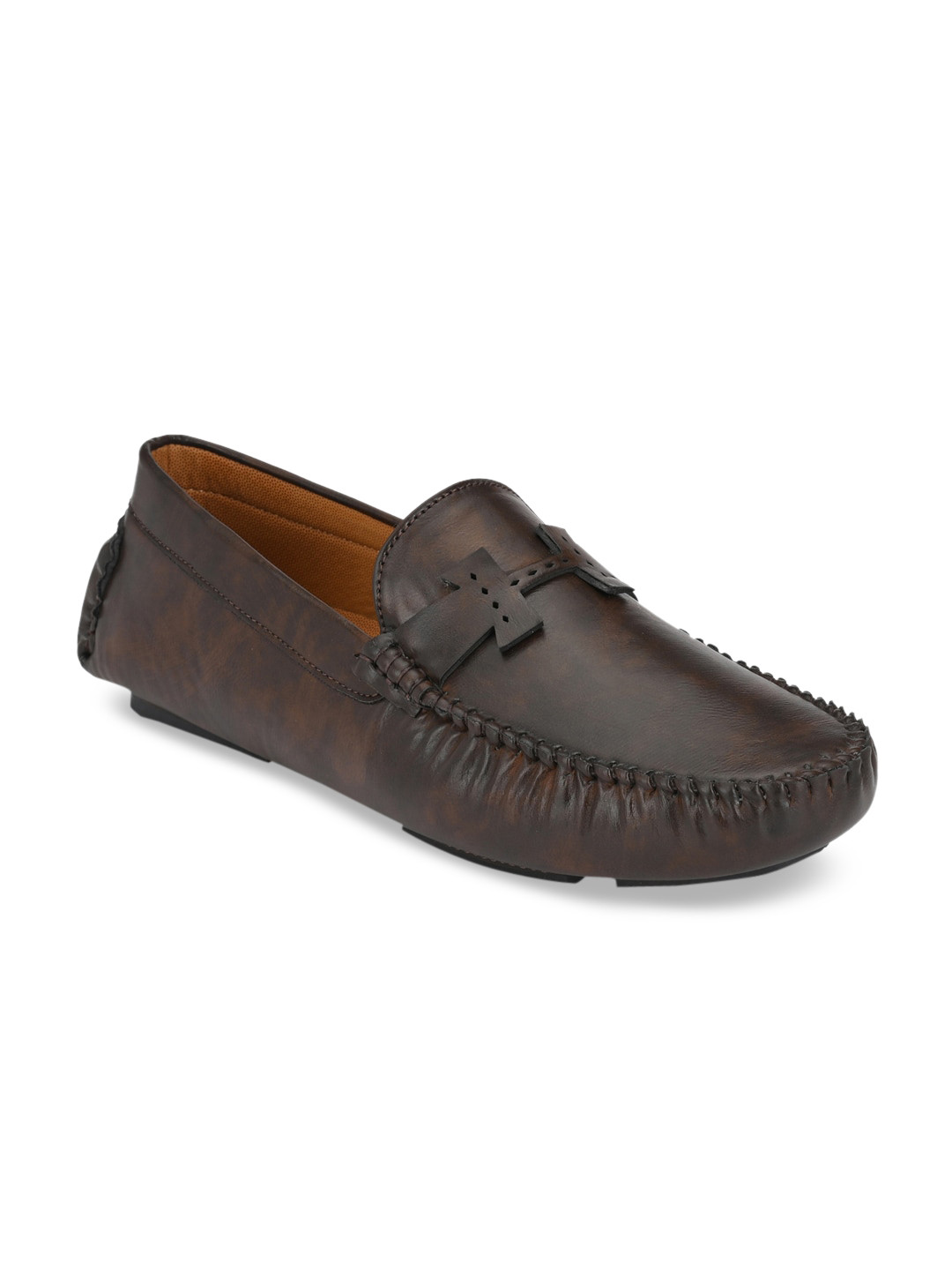 RL Rocklin Men Brown Driving Loafer Shoes
