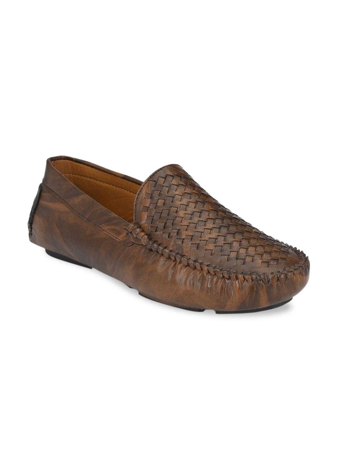 RL Rocklin Men Brown Woven Design Loafers