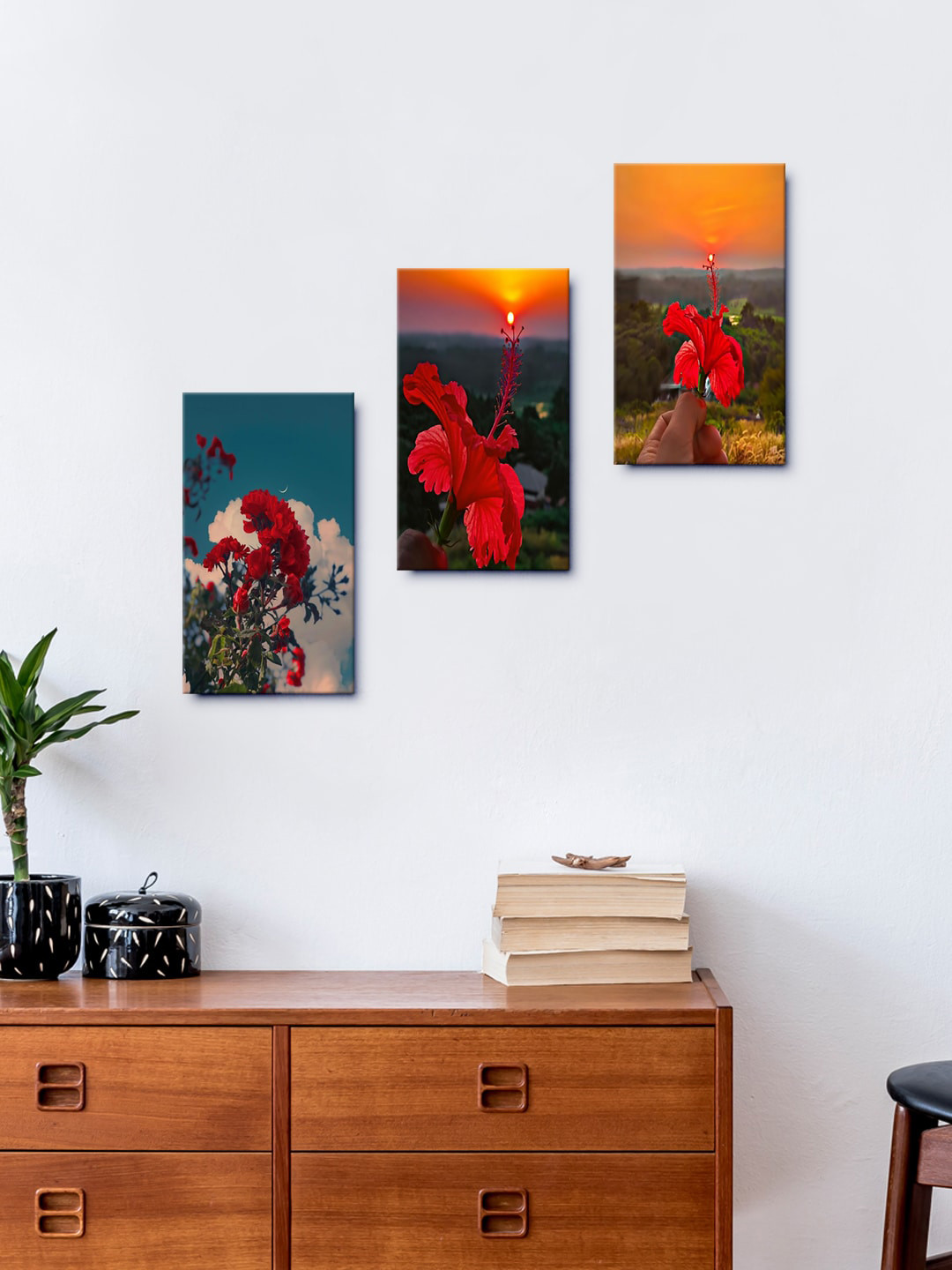 999Store Flowers At Sunset MDF Wall Rectangle Paintings Wall Art - 15 x 8 In