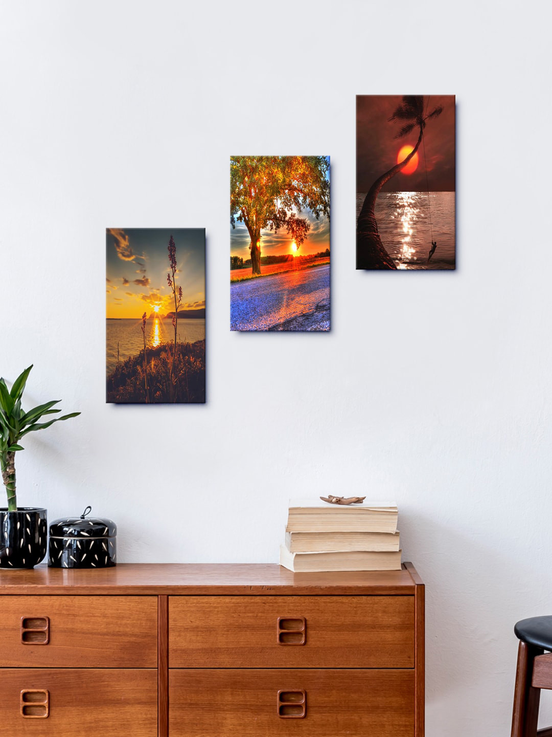 999Store MDF 3 Piece Wall Rectangle Paintings Wall Art - 15 x 8 In