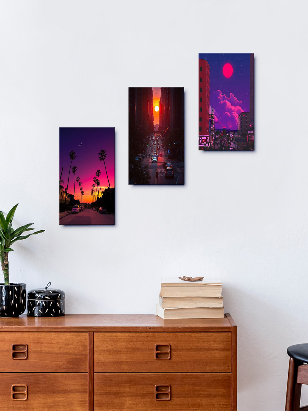 Set of 3 Beautiful View Of The Eiffel Tower Wall Painting